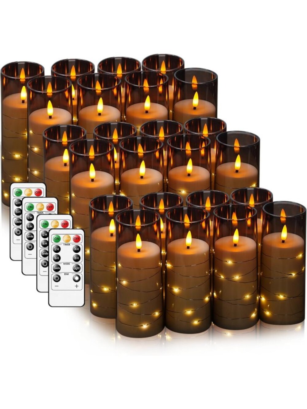 24-Pc Flameless LED Candles with Timer | Flickering Home Decor & Romantic